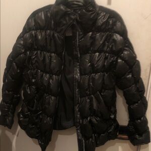 BCBG Shiny Black Puffer Jacket